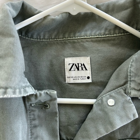 Zara Army Green Jean Jacket - Picture 5 of 5